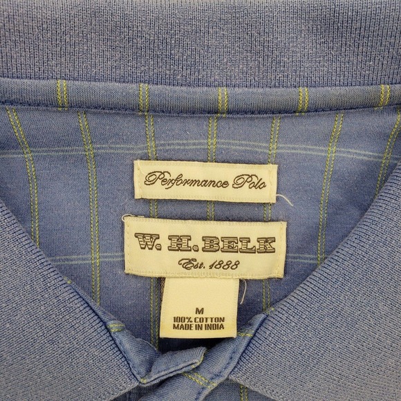 WH Belk Shirt Mens Medium Blue Performance Polo Short Sleeve Golf Outdoors - Picture 2 of 10
